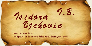Isidora Bjeković vizit kartica